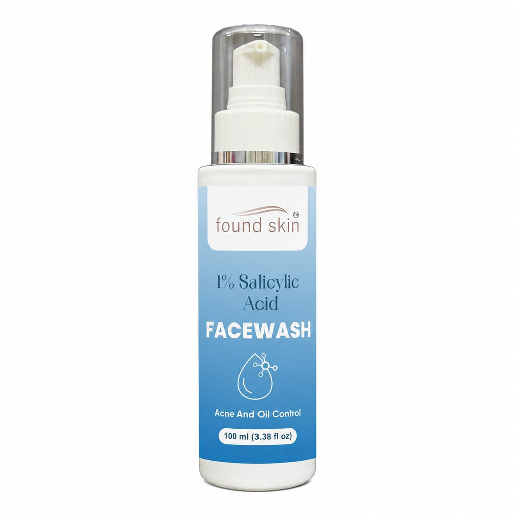 Found Skin 1% Salicylic Acid Face Wash for Acne & Oil Control, Deep Cleansing Daily Cleanser for Oily & Acne Prone Skin, 100ml