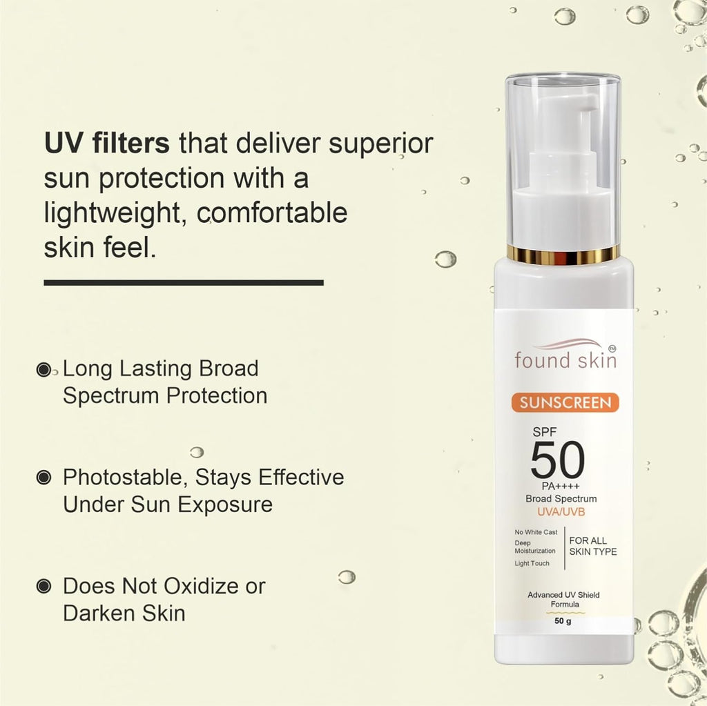 Sunscreen SPF 50 PA++++ Broad Spectrum, No White Cast, Deep Moisturisation, Matte Finish, for All Skin Types (50 GM)