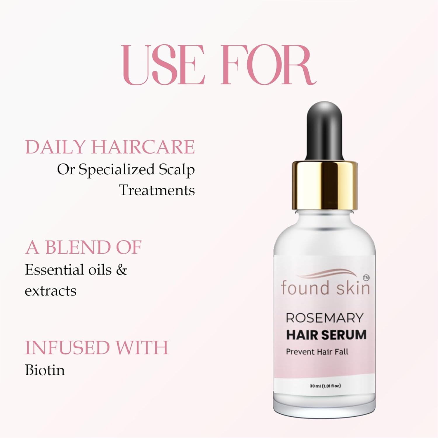Rosemary Hair Serum | Hair Fall Control & Scalp Treatment | Enriched with Biotin & Essential Oils | Promotes Hair Growth & Strength | Non-Greasy Formula | 30ml