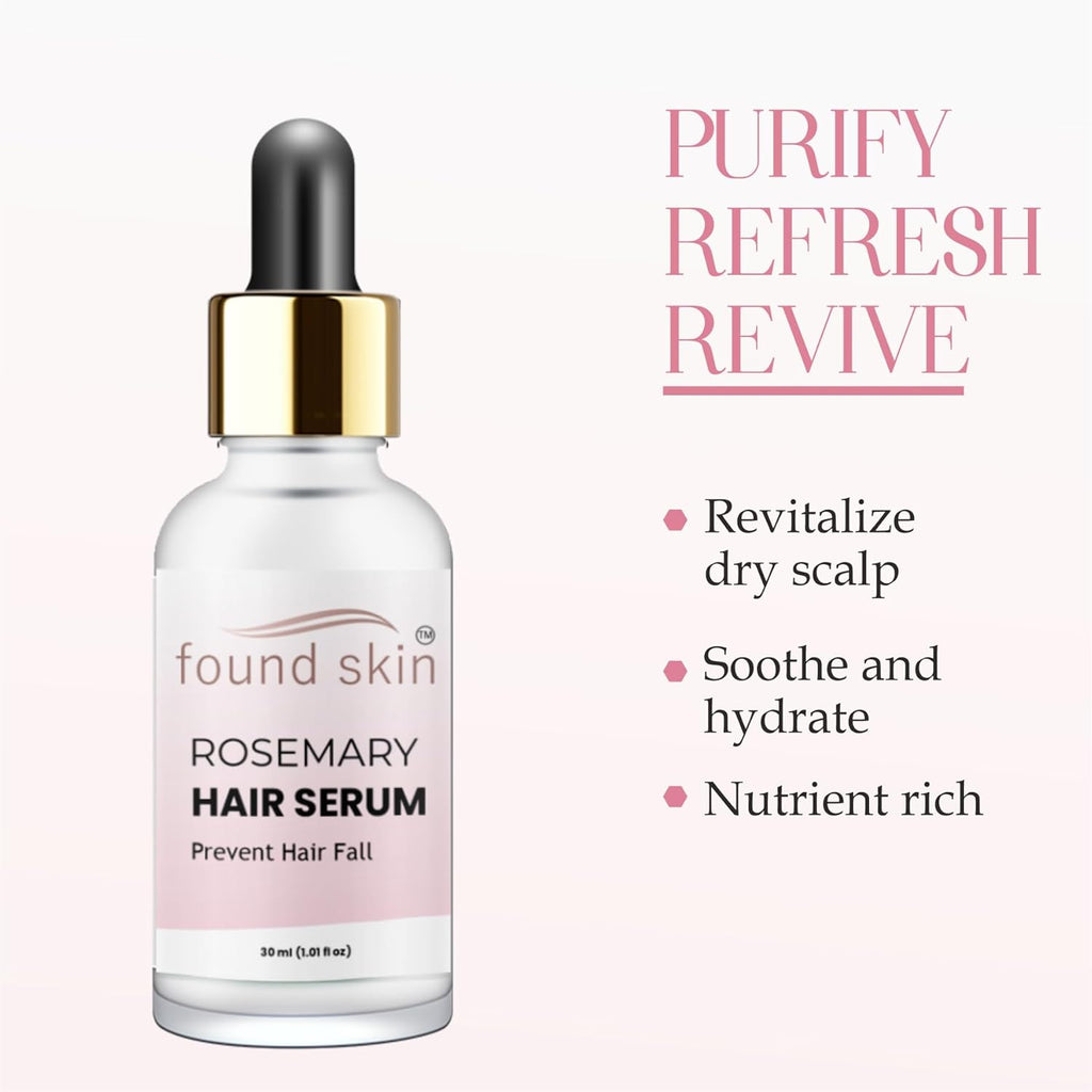Rosemary Hair Serum | Hair Fall Control & Scalp Treatment | Enriched with Biotin & Essential Oils | Promotes Hair Growth & Strength | Non-Greasy Formula | 30ml