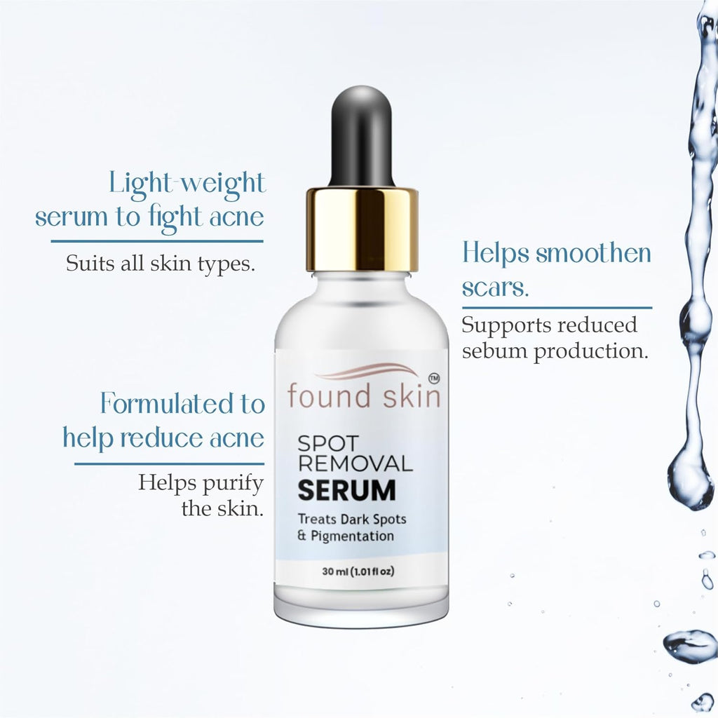 Found Skin Spot Removal Serum | Dark Spot & Pigmentation Correcting Serum | Brightening Face Serum | 30ml