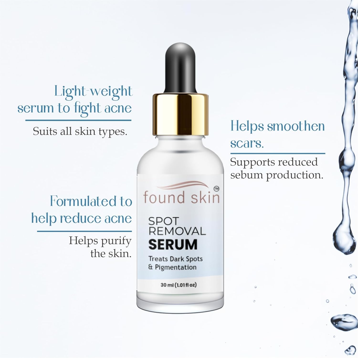Found Skin Spot Removal Serum | Dark Spot & Pigmentation Correcting Serum | Brightening Face Serum | 30ml