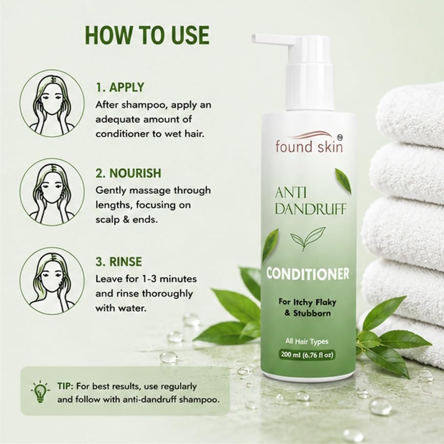 Anti Dandruff Conditioner for Itchy, Flaky & Stubborn Scalp | Deep Scalp Hydration & Hair Strengthening Formula | Reduces Dandruff, Flakes & Itching | Suitable for All Hair Types | 200 ml