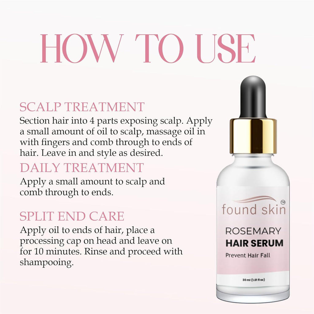 Rosemary Hair Serum | Hair Fall Control & Scalp Treatment | Enriched with Biotin & Essential Oils | Promotes Hair Growth & Strength | Non-Greasy Formula | 30ml